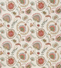Mandana Fabric by Nina Campbell Aqua/Coral/Ivory
