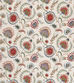 Mandana Fabric by Nina Campbell Blue/Ruby/Ivory