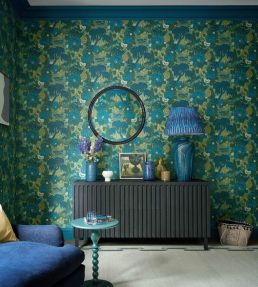 Mandarin Garden Wallpaper by 1838 Wallcoverings Jade