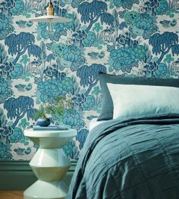 Mandarin Garden Wallpaper by 1838 Wallcoverings Mist