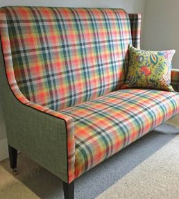 Mandarin Plaid Fabric by Ian Sanderson Flame