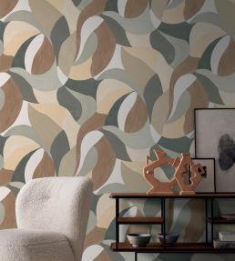 Mandorla Wallpaper by Casamance Sable/Gris Cendre