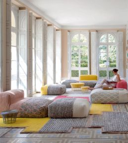 GAN Mangas Space Square Plait rug Yellow 167187-US Yellow