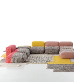 GAN Mangas Space Square Plait rug Yellow 167187-US Yellow