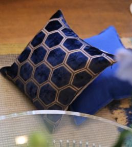 Manipur Cushion 43 x 43cm by Designers Guild Midnight