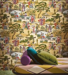 Geishas Wallpaper by Manuel Canovas Indigo