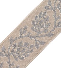 Mare Embroidered Border Trimming by Samuel & Sons Pebble