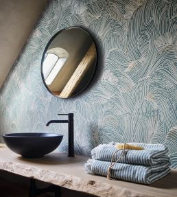 Maree Haute Wallpaper by Casamance Blanc/Dore
