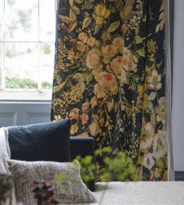 Margaretta Velours Fabric by Designers Guild Noir