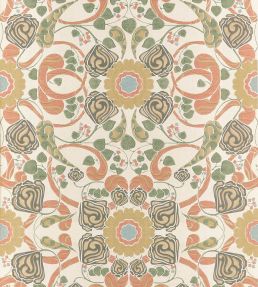 Margaux Wallpaper by Thibaut Apricot and Sage