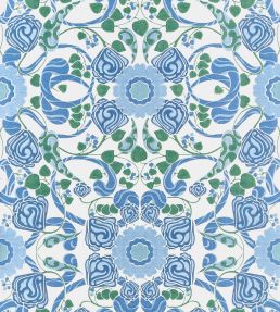 Margaux Wallpaper by Thibaut Blue and Green