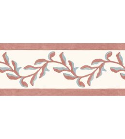 Mariana Floral Border Wallpaper by DADO Red and Blue