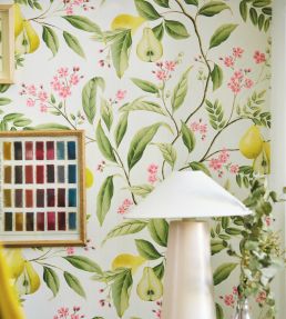 Marie Wallpaper by Harlequin Fig Leaf / Honey / Blossom