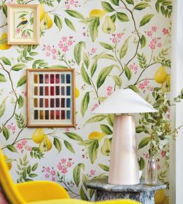 Marie Wallpaper by Harlequin Fig Leaf / Honey / Blossom