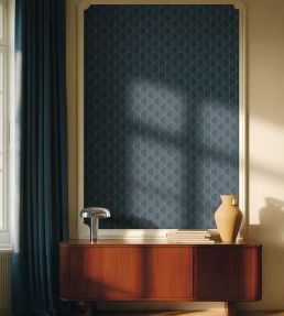 Mariette Wallpaper by Caselio Bleu nuit