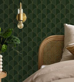 Mariette Wallpaper by Caselio Vert bouteille