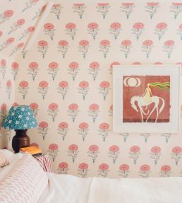 Marigold Wallpaper by Molly Mahon Pink/Blue