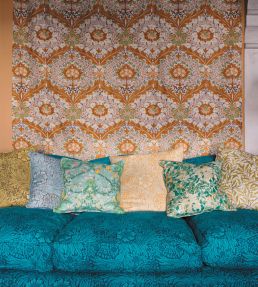Marigold Fabric by Morris & Co Summer Yellow/Chocolate