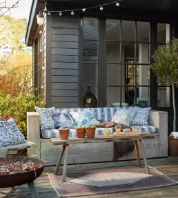 Marigold Outdoor Fabric by Morris & Co Mineral Blue