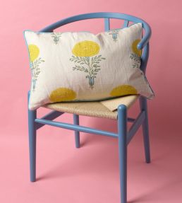 Marigold Wide Stripe Cushion 60 x 40cm by Molly Mahon Yellow