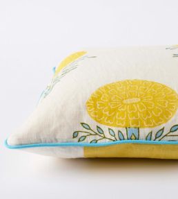 Marigold Wide Stripe Cushion 60 x 40cm by Molly Mahon Yellow