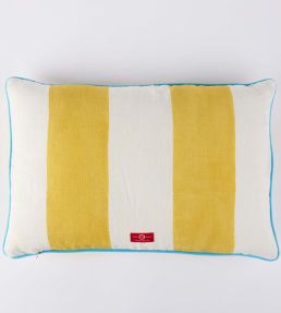 Marigold Wide Stripe Cushion 60 x 40cm by Molly Mahon Yellow
