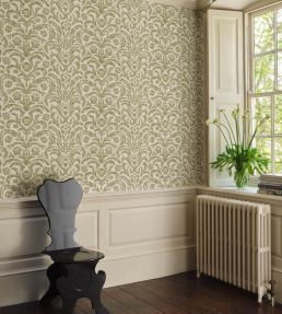Marlborough Wallpaper by Fermoie Orange