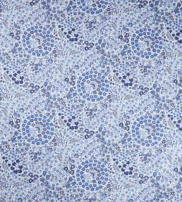 Marquess Garden in Chesham Sateen Fabric by Liberty Lapis