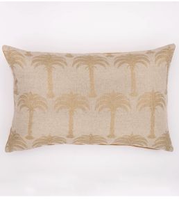 Marrakech Palm Cushion 40 x 60cm by Barneby Gates Gold On Natural