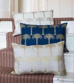 Marrakech Palm Cushion 40 x 60cm by Barneby Gates Gold On Natural