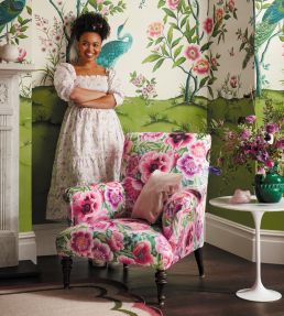 Marsha Velvet Fabric by Harlequin Apple / Peony / Magenta