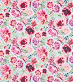 Marsha Velvet Fabric by Harlequin Aqua / Peony / Magenta