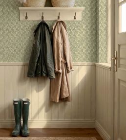 Martock Sprig Wallpaper by Mulberry Home Red/Green