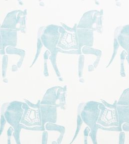 Marwari Horse Fabric by Molly Mahon Duck Egg