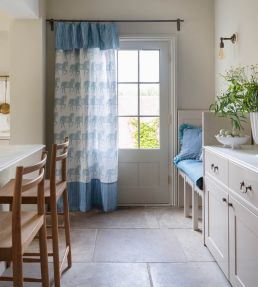 Marwari Horse Fabric by Molly Mahon Duck Egg