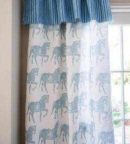 Marwari Horse Fabric by Molly Mahon Duck Egg
