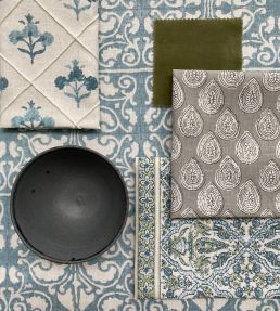 Marwell Fabric by Baker Lifestyle Aqua / Red