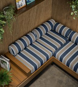 Marylebone Fabric by Clarke & Clarke Navy/Rust