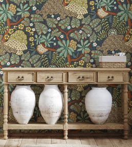 Masako Wallpaper by Josephine Munsey Navy