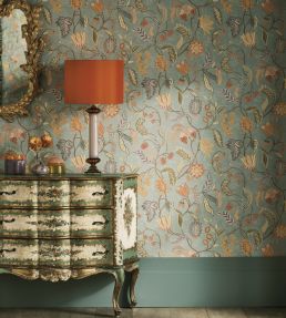 Masino Metallic Wallpaper by Osborne & Little Metallic Silver