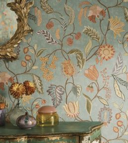 Masino Metallic Wallpaper by Osborne & Little Metallic Silver