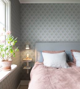 Maskrosen Wallpaper by Sandberg Soft Blue