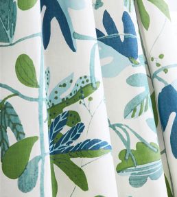 Matisse Leaf Fabric by Thibaut Coral and Yellow