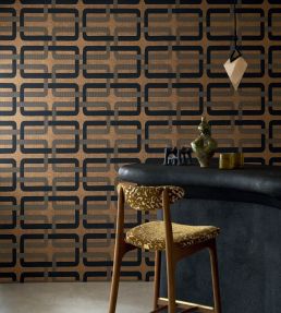 Matjara Wallpaper by Casamance Noir/Dore