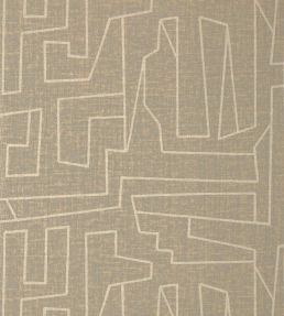 Matrix Wallpaper by Thibaut Metallic Gold and Grey