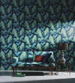 Tropicana Wallpaper by Matthew Williamson Dark Grey/Neutral/Metallic Bronze