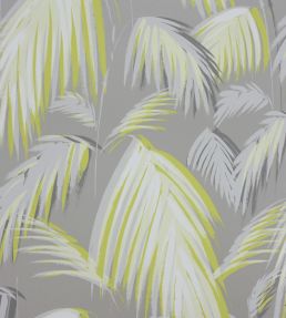 Tropicana Wallpaper by Matthew Williamson Metallic Silver/Lemon