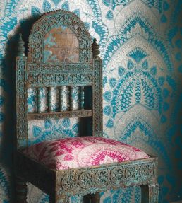 Azari Wallpaper by Matthew Williamson Turquoise/Gold