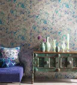 Makrana Wallpaper by Matthew Williamson Saffron/Turquoise