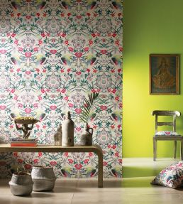 Menagerie Wallpaper by Matthew Williamson Cerise/Teal